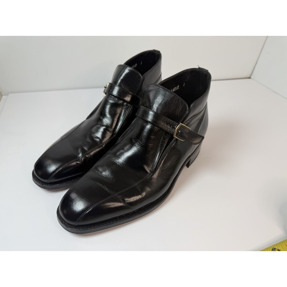 Vintage Florsheim Imperial 92142 Black Leather Dress‎ Drake Boots Size 9.5 D
